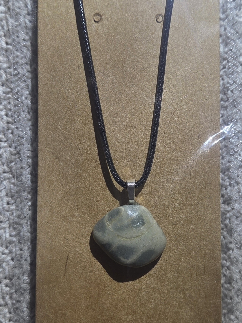 Natural Green Jasper Pendant Necklace - Women Jewelry